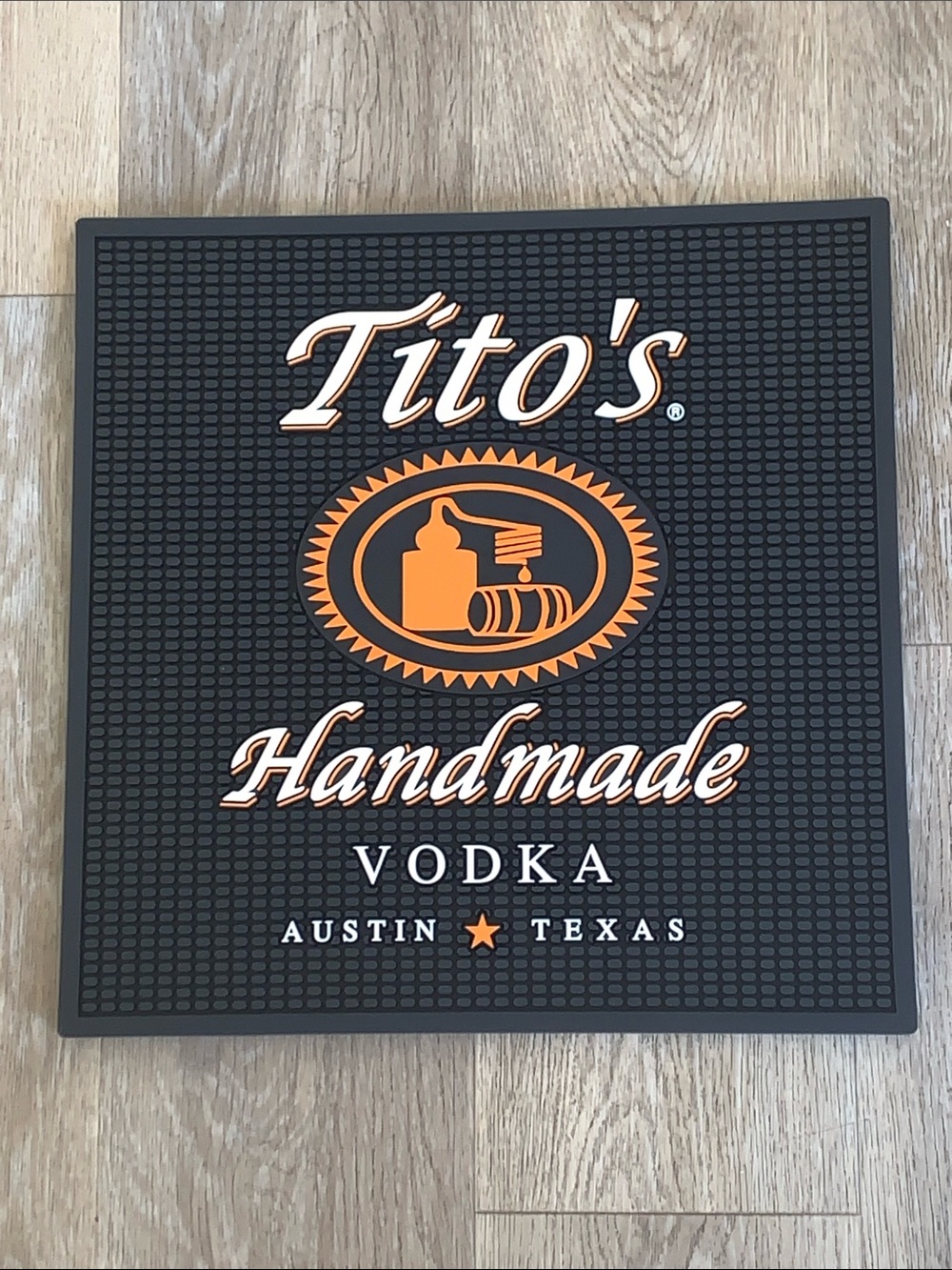Brand New Tito’s Handmade Vodka Austin Texas 16x16” Bar Mat